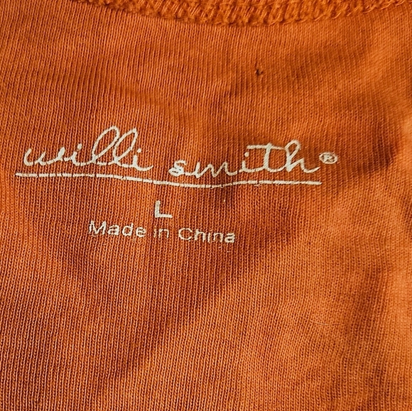 Willi Smith Womens Orange With White Flowers Throughout Tank Top Size Large - Picture 3 of 9